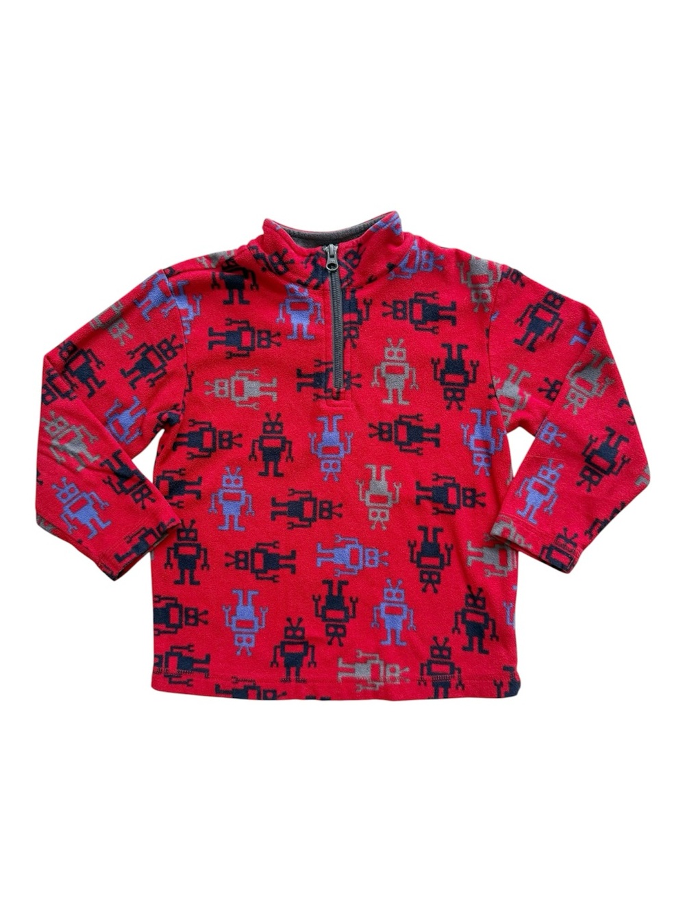 Hanna Andersson Red Robot Half Zip Pullover Fleece size 5